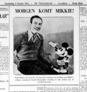 Aankondiging Mikkie-strip 1 okt 1931 (detail)